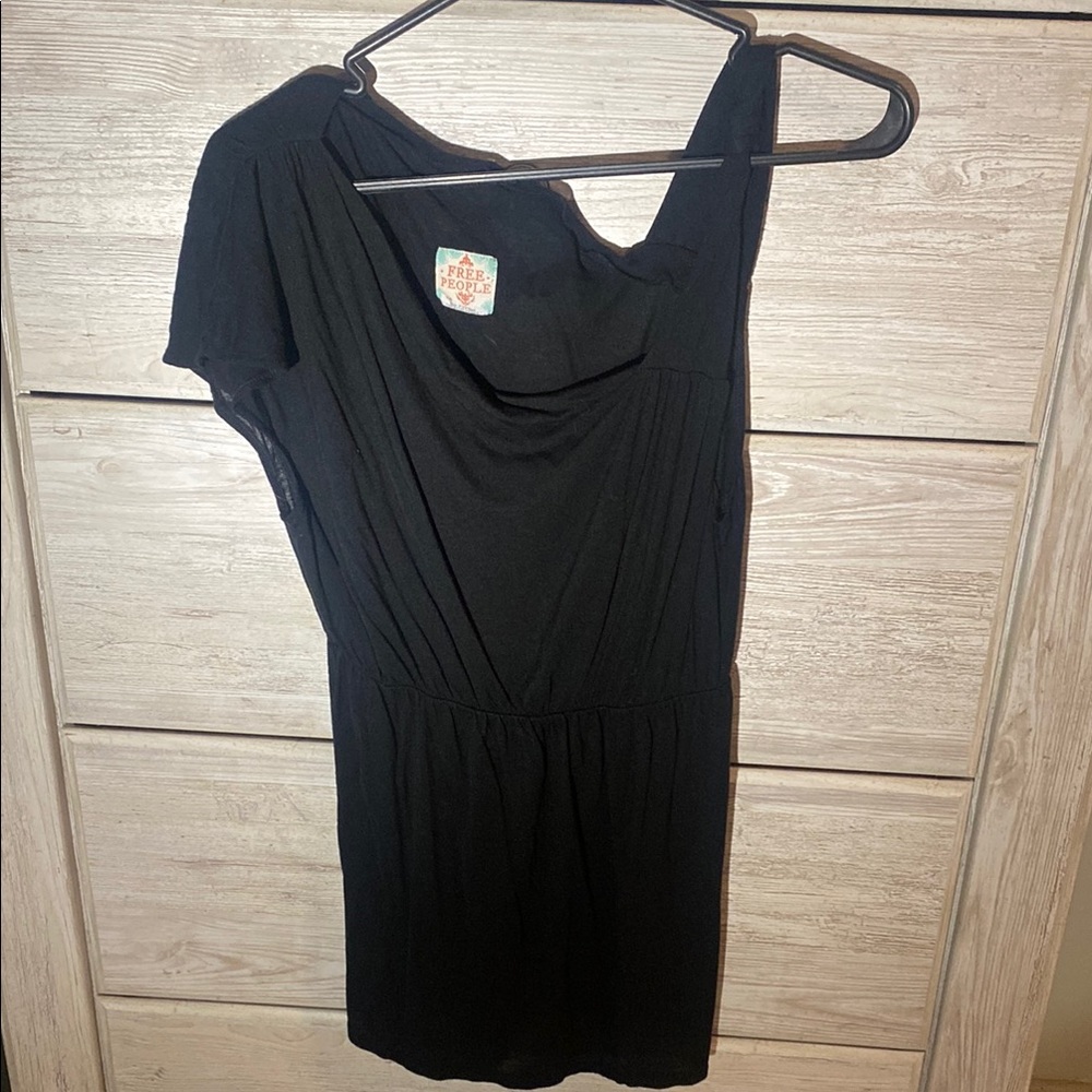 Free People Black Asymmetrical Cut Out Sheath Dress